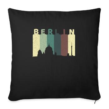 Berlin skyline - Sofa pillowcase 17,3'' x 17,3'' (45 x 45 cm) - black - Front