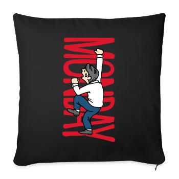 Assembly Monday Start of work - Sofa pillowcase 17,3'' x 17,3'' (45 x 45 cm) - black - Front