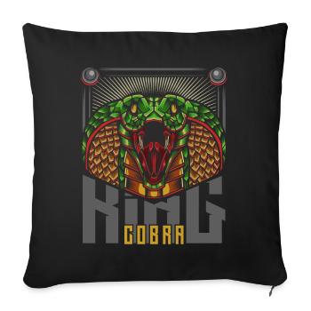 king Cobra - Housse de coussin décorative 45 x 45 cm - noir - Devant