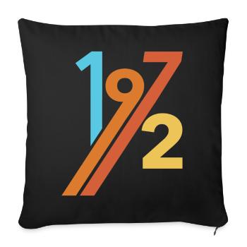 1972 CHEMISE - Housse de coussin décorative 45 x 45 cm - noir - Devant