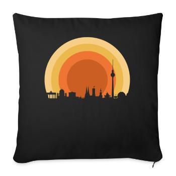 70s Berlin - Sofa pillowcase 17,3'' x 17,3'' (45 x 45 cm) - black - Front