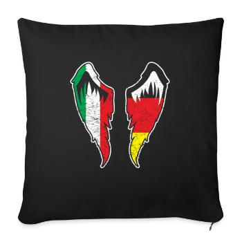 Italie et Allemagne - Housse de coussin décorative 45 x 45 cm - noir - Devant