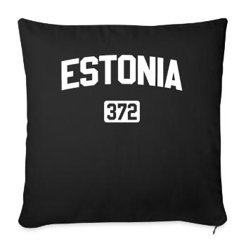 Estonie Code postal - Housse de coussin décorative 45 x 45 cm - noir - Devant