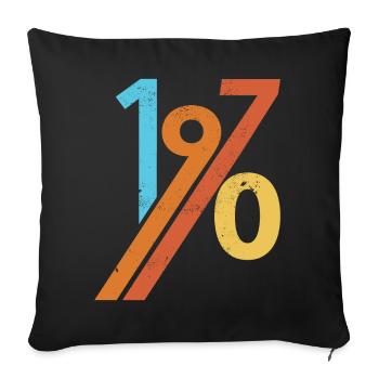 1970 - Sofa pillowcase 17,3'' x 17,3'' (45 x 45 cm) - black - Front