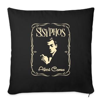 Chemise Philo: Sisyphe. Philosophie d'Alber Camus - Housse de coussin décorative 45 x 45 cm - noir - Devant