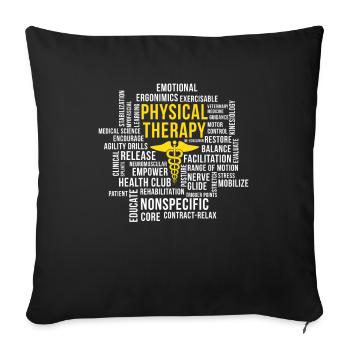 Physiothérapie - Physiothérapeute cadeau Physio - Housse de coussin décorative 45 x 45 cm - noir - Devant