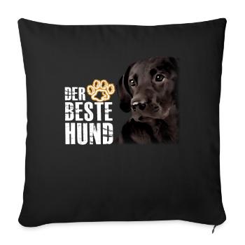 Le meilleur chien - Labrador Brown - Housse de coussin décorative 45 x 45 cm - noir - Devant
