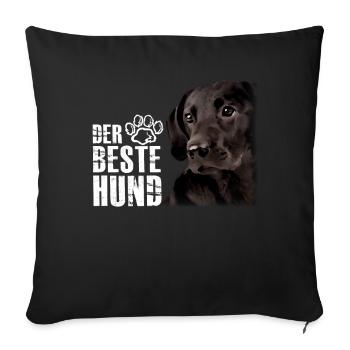 Le meilleur chien - Labrador Brown - Housse de coussin décorative 45 x 45 cm - noir - Devant