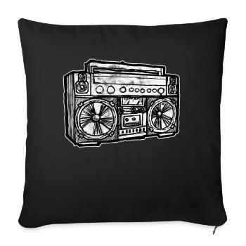 Kassette Ghetto Blaster Hip Hop - Sofakissenbezug 45 x 45 cm - Schwarz - Vorne