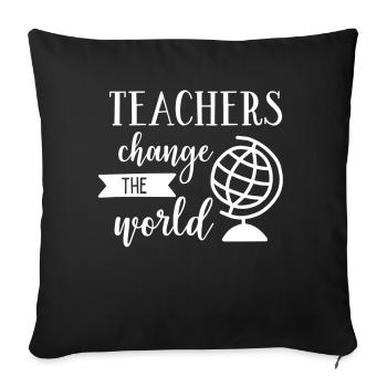Teacher Gift Education School Sayings Teacher Training - Sofa pillowcase 17,3'' x 17,3'' (45 x 45 cm) - black - Front