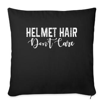 Moto femme - Housse de coussin décorative 45 x 45 cm - noir - Devant