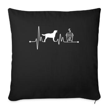 Heartbeat EKG Pulse Labrador Retriever Coffee - Sofa pillowcase 17,3'' x 17,3'' (45 x 45 cm) - black - Front