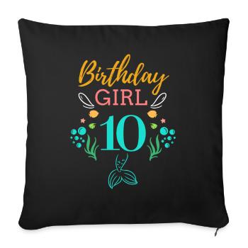 10 Birthday Girl Six 10th Birthday Boy Girl Kids - Sofa pillowcase 17,3'' x 17,3'' (45 x 45 cm) - black - Front