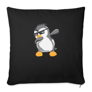 Pingouin Dabbing Papa Pingouin Oiseau Glace froide de l’Arctique - Housse de coussin décorative 45 x 45 cm - noir - Devant
