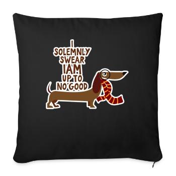 Happy Dog Dog T-Shirt - Idée cadeau pour enfants - Housse de coussin décorative 45 x 45 cm - noir - Devant