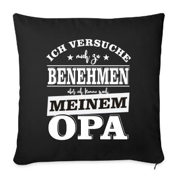 Funny Sayings - Je viens chez mon grand-père - Housse de coussin décorative 45 x 45 cm - noir - Devant