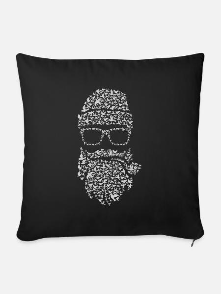 Birds Beard - Sofakissenbezug 45 x 45 cm - Schwarz