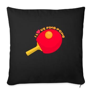 tennis de table - Housse de coussin décorative 45 x 45 cm - noir - Devant