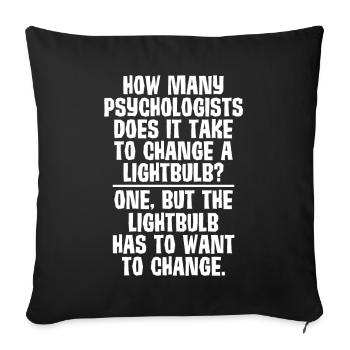 Combien de psychologues psychologues psychologue - Housse de coussin décorative 45 x 45 cm - noir - Devant