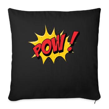 POW! Comic Speech Bubble - Cartoon Funny Pop Art - Sofa pillowcase 17,3'' x 17,3'' (45 x 45 cm) - black - Front