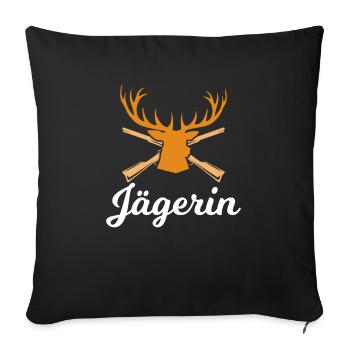 Tueuse Hirschgeweih - Housse de coussin décorative 45 x 45 cm - noir - Devant