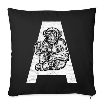 Monkey primate chimpanzee - Sofa pillowcase 17,3'' x 17,3'' (45 x 45 cm) - black - Front