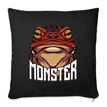 Rana Frosch | Froschlurche Kröte Wildnis Geschenk - Sofakissenbezug 45 x 45 cm - Schwarz - Vorne