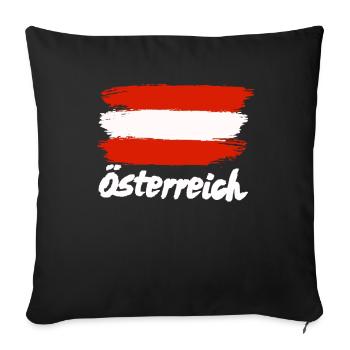 Drapeau autrichien - Housse de coussin décorative 45 x 45 cm - noir - Devant