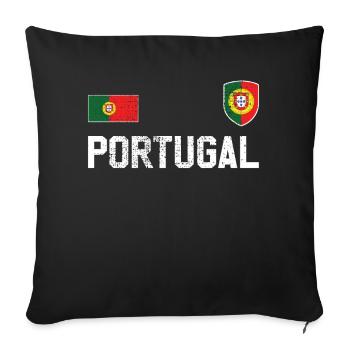 Portugal - Housse de coussin décorative 45 x 45 cm - noir - Devant