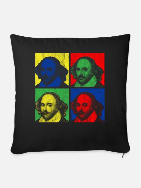 POP ART SHAKESPEARE - Sofakissenbezug 45 x 45 cm - Schwarz