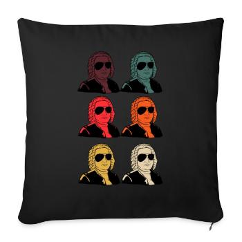 Johann Sebastian Bach - Sofa pillowcase 17,3'' x 17,3'' (45 x 45 cm) - black - Front