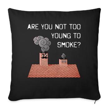 Cheminée de ramonage drôle Cadeau de fumer mignon - Housse de coussin décorative 45 x 45 cm - noir - Devant