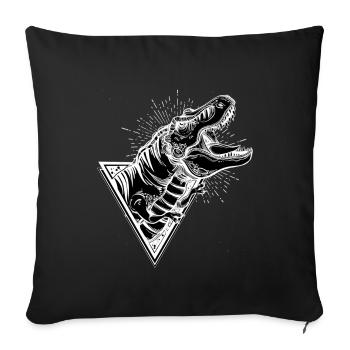 Dinosaure Tyrannosaure Rex - Housse de coussin décorative 45 x 45 cm - noir - Devant