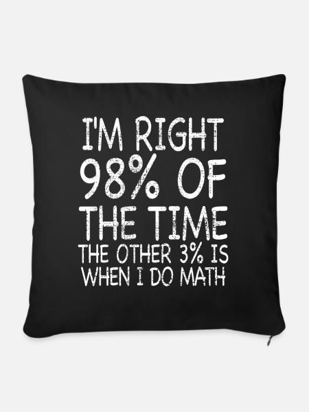 Mathe - Sofakissenbezug 45 x 45 cm - Schwarz