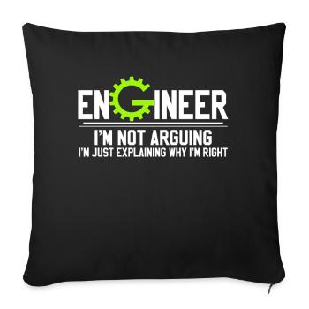 Gear Engineer - Sofa pillowcase 17,3'' x 17,3'' (45 x 45 cm) - black - Front