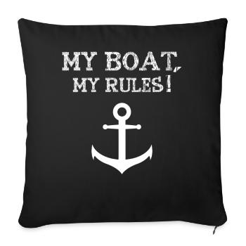 anchor - Sofa pillowcase 17,3'' x 17,3'' (45 x 45 cm) - black - Front