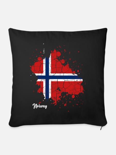 Norwegen - Sofakissenbezug 45 x 45 cm - Schwarz