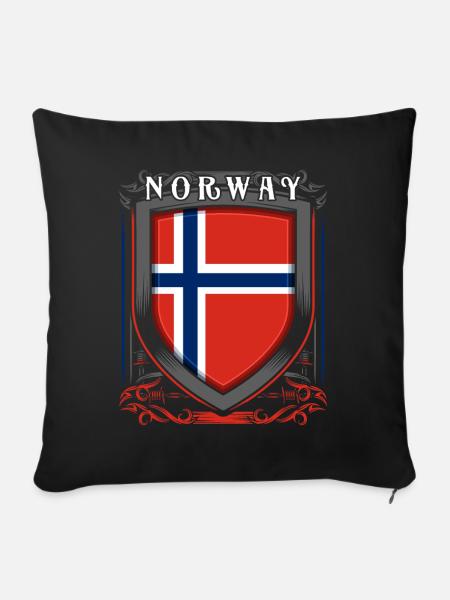 Norwegen - Sofakissenbezug 45 x 45 cm - Schwarz