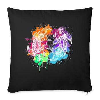 Koi - Sofakissenbezug 45 x 45 cm - Schwarz - Vorne