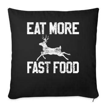cerf - Housse de coussin décorative 45 x 45 cm - noir - Devant