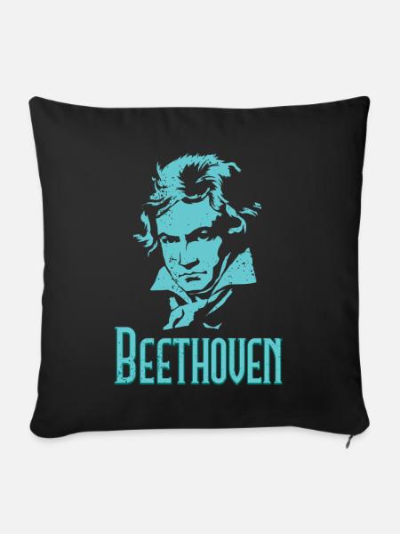Beethoven - Sofakissenbezug 45 x 45 cm - Schwarz