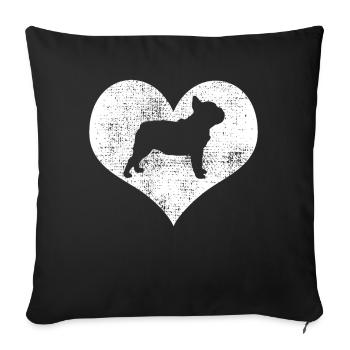 Bulldog français - Housse de coussin décorative 45 x 45 cm - noir - Devant