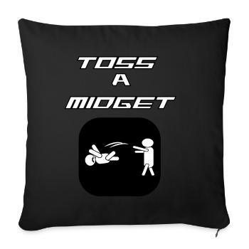 Funny And Awesome Toss Tshirt Design TOSS A MIDGET - Sofa pillowcase 17,3'' x 17,3'' (45 x 45 cm) - black - Front