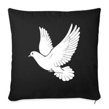 Mouche blanche cadeau d'amour - Housse de coussin décorative 45 x 45 cm - noir - Devant