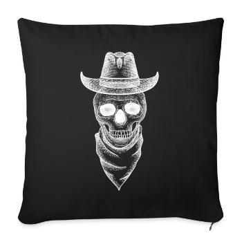 Skull Cowboy - Sofa pillowcase 17,3'' x 17,3'' (45 x 45 cm) - black - Front