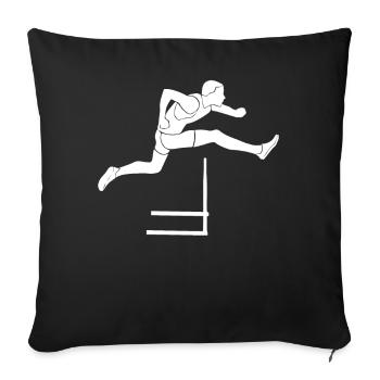 Hurdles race game run gift - Sofa pillowcase 17,3'' x 17,3'' (45 x 45 cm) - black - Front