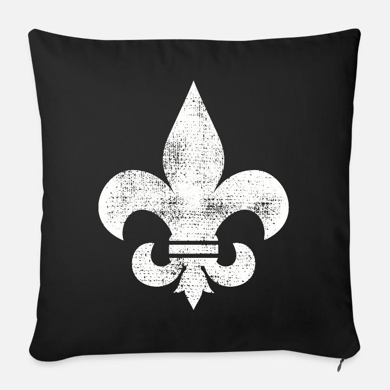 FLEUR DE LIS T Shirt - Sofakissenbezug 45 x 45 cm - Schwarz