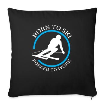ski - Housse de coussin décorative 45 x 45 cm - noir - Devant