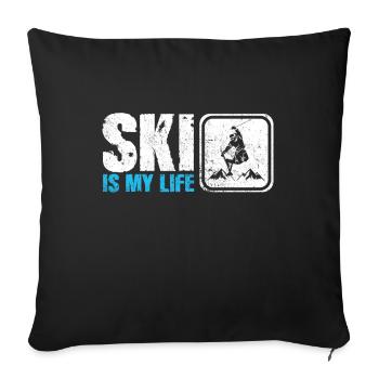 ski - Housse de coussin décorative 45 x 45 cm - noir - Devant