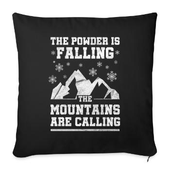Ski Skiing Mountains Sports d’hiver Froid Ares Ski - Housse de coussin décorative 45 x 45 cm - noir - Devant